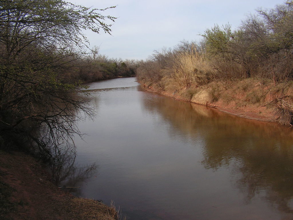 The Wichita River, as seen from Lucy Park in Wichita Falls, Texas